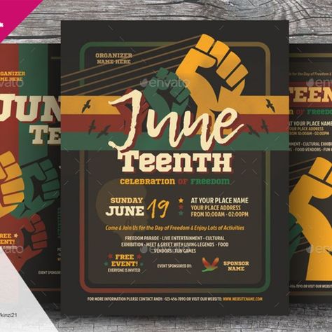 Juneteenth Celebration Flyer Templates Juneteenth Flyer, Outreach Ideas, Juneteenth Celebration, Community Outreach, Abstract Vector, Live Entertainment, Living Legends, Place Names, Vector Pattern