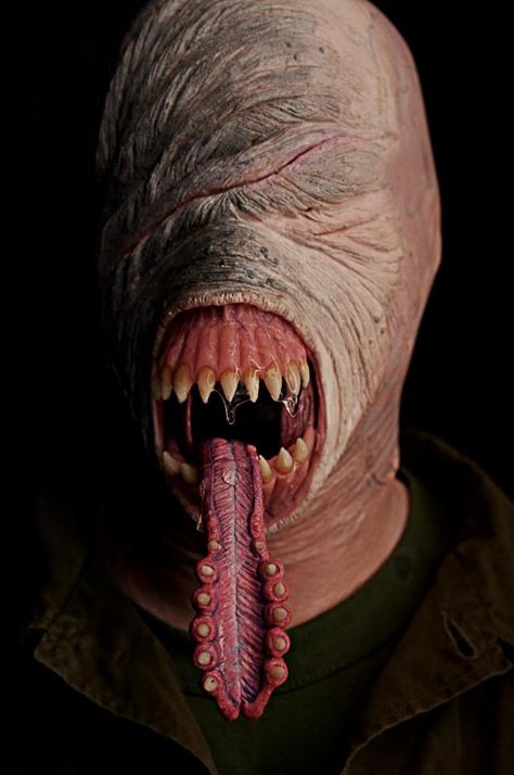 Mutant prosthetic makeup by Rhonda Causton(Reel Twisted FX) Demon Prosthetic Makeup, Sfx Prosthetics, Arte Zombie, Spfx Makeup, Monster Makeup, Prosthetic Makeup, Effects Makeup, Horror Pictures, Special Fx Makeup