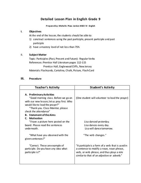 Detailed Lesson Plan in English Grade 9 michelle English Teacher Lesson Plans, Adjectives Grammar, Making Sentences, The Last Lesson, English Lesson Plans, Teacher Activities, Elementary Lesson Plans, Vocabulary Lessons, Grade 9