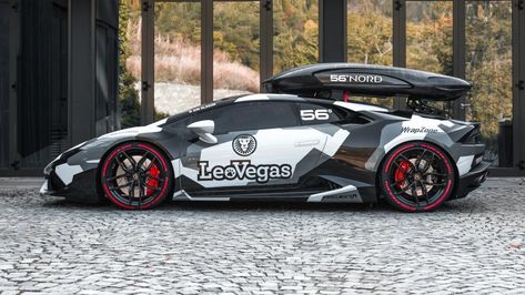 This is an 800bhp Lamborghini Huracan with a roof box | Top Gear Jon Olsson, Custom Lamborghini, Volkswagen 181, Urban Camouflage, Racing Livery, Singer Porsche, Mazda Roadster, Lamborghini Lamborghini, Car Wrapping