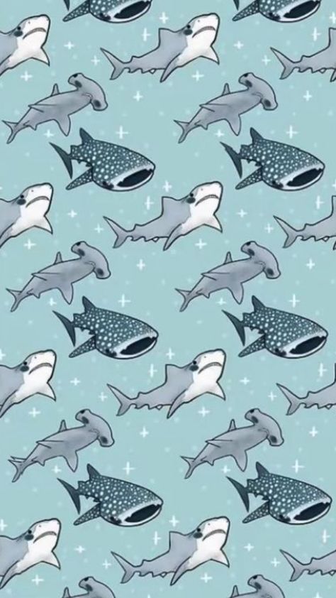 Shark Background, Shark Pattern, Cute Summer Wallpapers, Iphone Wallpaper Themes, Summer Wallpaper, Aesthetic Iphone Wallpaper, Pattern Wallpaper, Cute Wallpapers, Phone Wallpaper