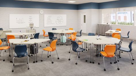 02133_22855_Numbers Chairs & Desks_Classroom -View2 Trapezoid Table Arrangement Classroom, Triangle Desk Arrangement Classroom, Classroom Desk Arrangement, Active Learning Classroom, Smith System, Active Learning Strategies, Desk Arrangements, Classroom Desk, Teacher Motivation