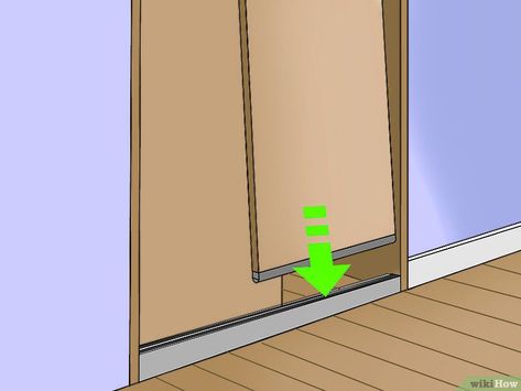 How to Install Sliding Closet Doors: 13 Steps (with Pictures) How To Install Sliding Closet Doors, Install Sliding Closet Doors, Klizni Ormari, Fitted Wardrobe Doors, Converted Closet, Mirror Sliding Door, Sliding Mirror Closet Doors, Steel Shelves, Closet Planning