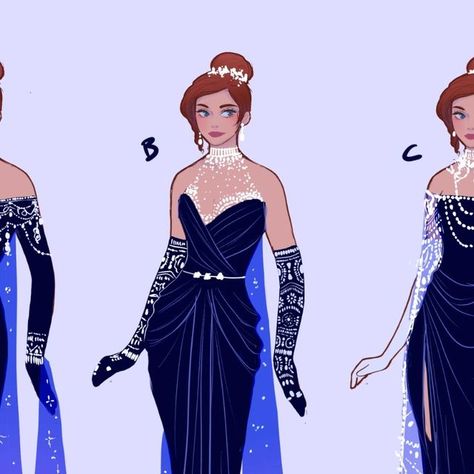 Hannah Alexander Artwork on Instagram: "A few versions of Anastasia I've made over the years! I'm still super proud of the finished poster - lots of narrative details hidden there. But her blue opera dress will always be my favourite. It's so classical beautiful!   #anastasia #fashiondiaries #fashiondesigner #fashiondesign #cosplay #costumedesign" Hannah Alexander Artwork, Hannah Alexander, Opera Dress, Anastasia Dress, Still Working, Red Carpet Dresses, Do You Remember, Labyrinth, Costume Design