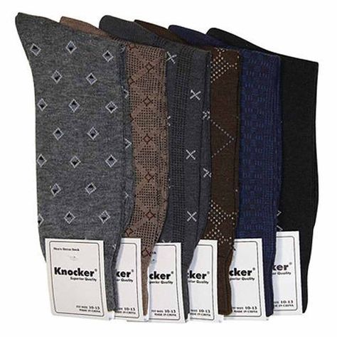 Knocker Men's Assorted 6 Pack Designed Dress Socks Size 10-13 at Amazon Men’s Clothing store: Mens Pattern, Mens Socks Fashion, Socks Style, Luxury Socks, Argyle Socks, Work Socks, Mens Dress Socks, Sock Packs, Men's Socks