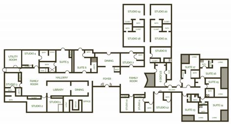 Assisted Living Floor Plans, Senior Living Communities, Room Library, Office Suite, Assisted Living, Senior Living, San Antonio, Floor Plan, Family Room