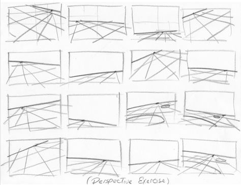 Perspective Shots Drawing, Perspective Reference Landscape, High Angle Perspective Drawing, Perspective Drawing Exercise, Planes In Perspective, Wide Perspective Drawing, Perspective Grid Drawing, Perspective For Storyboard, How To Perspective