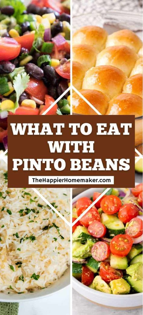 Looking for the best sides for pinto beans? Here are 15 of the best dishes to serve with this classic hearty dish. Pinto Bean Meal Ideas, Best Pinto Beans Ever, Cornbread Dinner, Sides For Pork, Beans And Cornbread, Best Sides, Southern Side Dishes, Crispy Sweet Potato Fries, Soup Beans