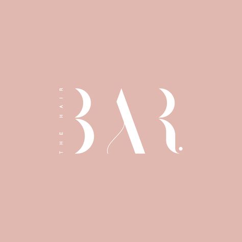 Logo design for the Hair Bar brand. Using white space and soft lettering #minimallogo #beautylogo #prettylogo #logoideas #hairlogo #whitespacelogo Hair Logo Design, Business Card Gallery, Bar Business, Hair Stylist Logo, Hair Salon Logos, Pretty Logo, Design Studio Logo, Hair Logo, Business Card Design Inspiration