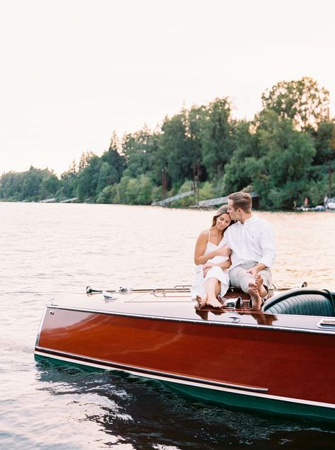 © Sweetlife Photography Engagement, engagement session, engagement photoshoot, antique boat, antique boat engagement photoshoot, nautical, nautical engagement photoshoot, nautical engagement session, wooden boat, wooden boat engagement photoshoot, unique engagement photoshoot, sunset engagement session, sunset photoshoot, engagement photoshoot ideas, engagement photos, professional photoshoot, couples photoshoot, boat, river, Oregon, champagne, rings, engagement ring Instagram: @morganreno Wooden Boat Photoshoot, Antique Boat Engagement Photos, Fishing Boat Engagement Photos, Vintage Boat Engagement Photos, Wooden Boat Engagement Photos, Lake Boat Engagement Photos, Engagement Pictures On A Boat, Family Boat Pictures, Engagement Photos On A Boat