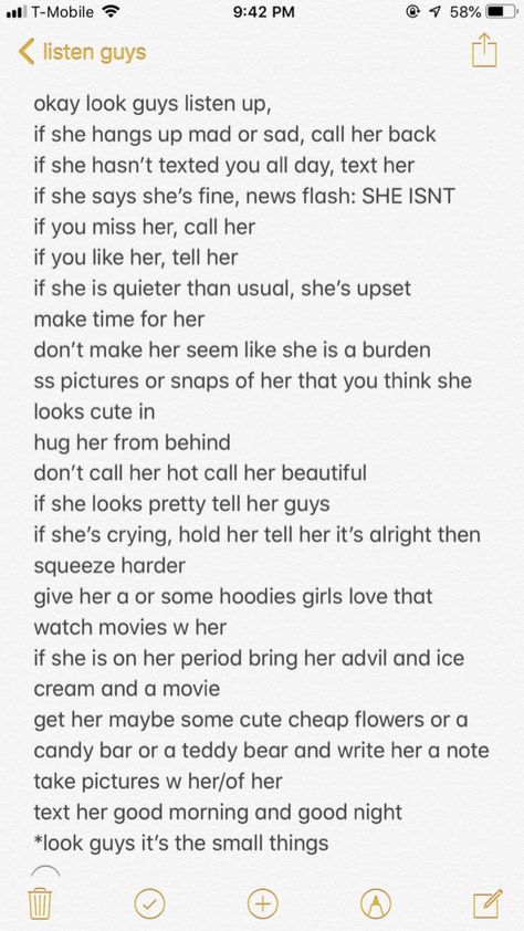 Cute Things In A Relationship, Guys Written By Women, Things That Guys Want But Dont Ask For, Things Guys Should Do In A Relationship, Relationship Tips For Guys, Guys Take Notes, How To Make Your Bf Happy Over Text, Cute Things To Say To A Guy Over Text, Things To Write On Instagram Notes