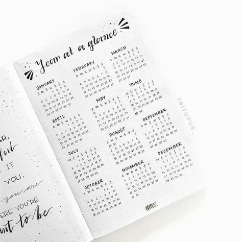 Bullet Journal Yearly Spread, Minimalist Bullet Journal Layout, Bullet Journal Yearly, Bullet Journal Page Ideas, Minimalist Bullet Journal, Journal Page Ideas, Bullet Journal Minimalist, Bullet Journal Page, Bullet Journal Key