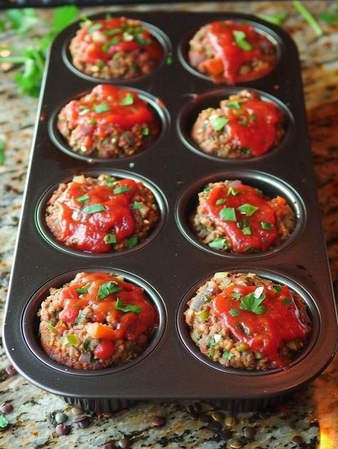 My Heavenly Recipes Meatloaf In Muffin Tin, Muffin Pan Meatloaf, Sausage Stuffed Jalapenos, Mini Meatloaf Muffins, Mini Meatloafs, Meatloaf Muffins, Baked Scallops, Classic Meatloaf, Making Mashed Potatoes