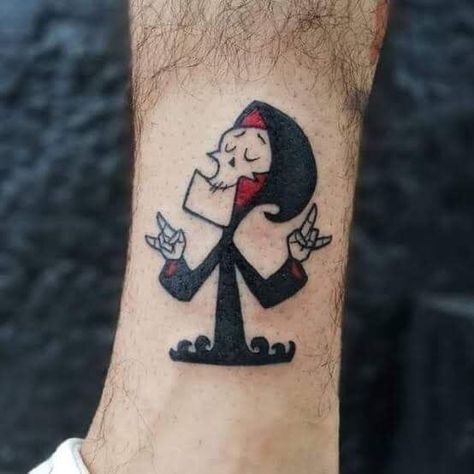 Grim Cartoon, Yugioh Tattoo, Tatuaje Studio Ghibli, Tattoo On Foot, Small Chest Tattoos, Cartoon Tattoo, Spooky Tattoos, Sketch Tattoo Design, Jesus Love