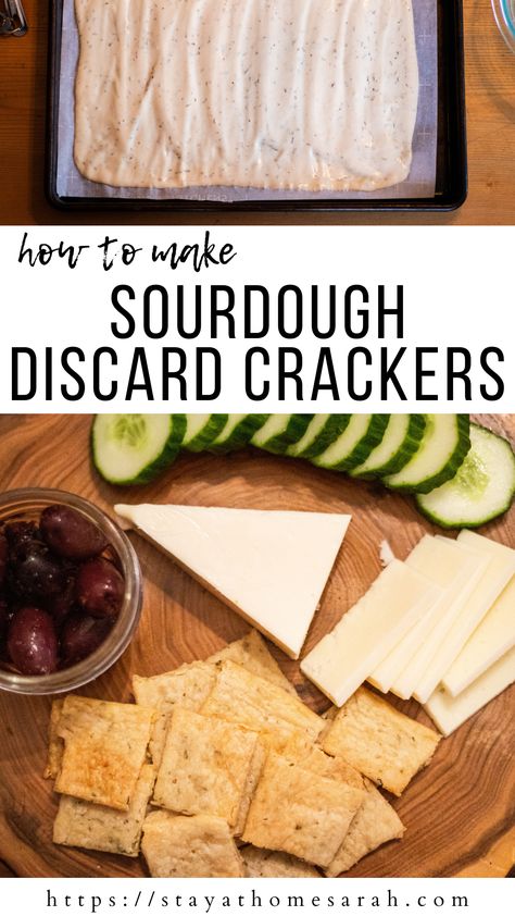 When To Discard Sourdough, Sourdough Starter From Discard, Vegan Sourdough Discard Crackers, Sourdough Discard Crackers Nutritional Yeast, Discard Sourdough Recipes Crackers, Sourdough Crackers Easy, Sourdough Starter Cracker Recipe, Sourdough Discard Saltines, Crackers From Sourdough Discard