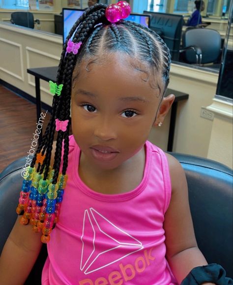 Girly Ponytail, Braids For Babies, Braided Ponytail Hairstyles Black Kids, Little Black Girls Hairstyles For Kids, Kids Braided Ponytail, Cute Hairstyles For Black Kids, Hairstyles For Dolls, Lil Girl Hairstyles Braids, Ponytail Hairstyles For Kids