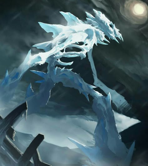 Ice Elemental, Ice Monster, Evelynn League Of Legends, Ice Dragon, Dnd Monsters, Fantasy Beasts, 다크 판타지, Monster Concept Art, Fantasy Monster