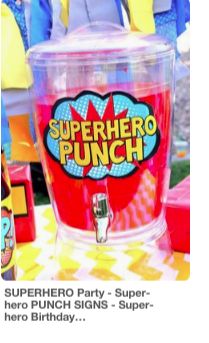 Superhero Punch, Wonder Woman Birthday Party, Party Cooler, 4de Verjaardag, Comic Party, Wonder Woman Party, Pj Masks Birthday Party, Marvel Party, Wonder Woman Birthday