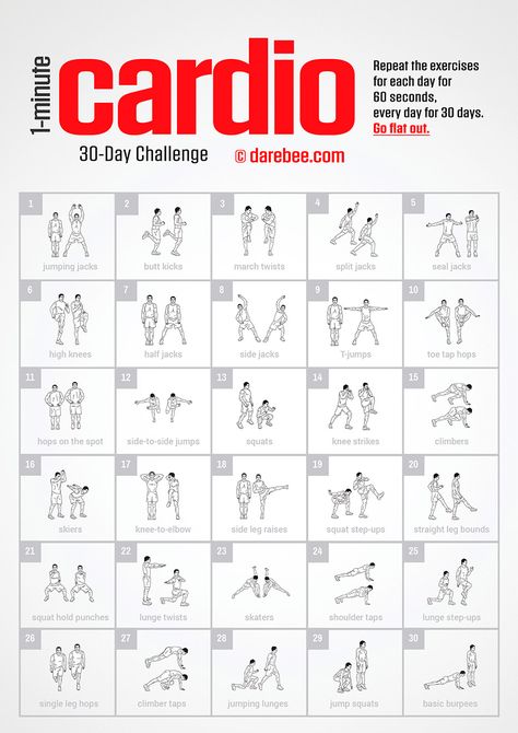 1 Minute Cardio Challenge by DAREBEE #darebee #fitnesschallenge #challenge #30daychallenge #fitness #health #cardio #exercise #workout 30 Day Cardio Challenge Fat Burning, 30 Day Cardio Challenge, Cardio Challenge, Goal Ideas, Monthly Goal, Lifetime Fitness, Cardio Exercise, Cardio Workout At Home, Body Gym