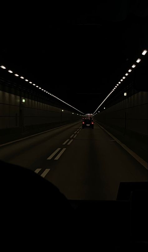 Car drive through dark tunnel aesthetic Tunnel Song Aesthetic, Tunnel Aesthetic Drive, Car Lights At Night Aesthetic, Car Tunnel Aesthetic, Car Drives Night Aesthetic, Dark Streets Aesthetic, Dark Highway Aesthetic, Aesthetic Road Pics, Car Journey Aesthetic