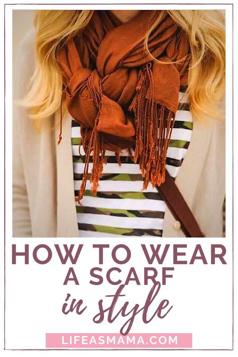 Pashmina Scarf How To Wear, How To Wear Long Scarf Winter, Scarves 2022 Trends, How To Use Scarf Style Outfit, Casual Silk Scarf For Fall, 2022 Fall Scarf Trends, Versatile Scarves For Fall Layering, Casual Orange Scarf For Fall, Affordable Clothing Sites