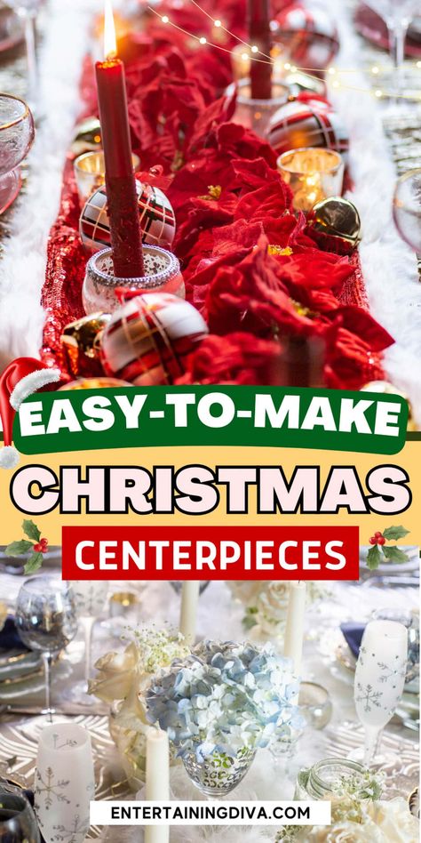 Easy DIY Christmas Centerpiece Ideas | Christmas Decor Centerpiece Ideas Christmas, Diy Christmas Centerpieces For Table, Holiday Centerpieces For Tables, Easy Christmas Table Centerpieces, Diy Christmas Centerpiece Ideas, Christmas Pictures With Lights, Diy Christmas Centerpiece, Christmas Centerpiece Ideas, Evergreen Candle