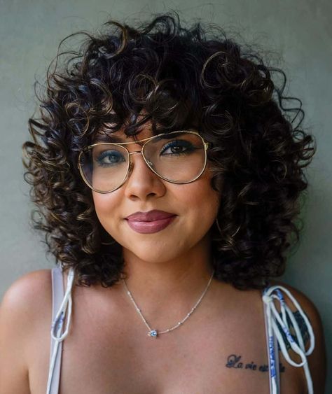 30+ Irresistible Long Curly Bob Hairstyles You Need To See Curly Hair Bangs Glasses, Curly Bangs With Glasses, Bangs With Glasses Round Face, Long Curly Bob, Curly Bobs, Natural Curly Hair Cuts, Bob Haircut Curly, Bob Hairstyles With Bangs, Curly Short