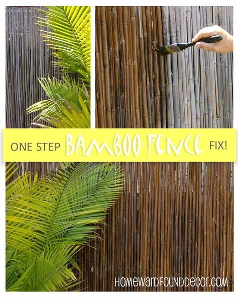 Here's a tip from HOMEWARDfound Decor's 3-part series 'Thrifty Weekend Makeover': shellack will bring your bamboo fencing back to life! Bamboo Fencing, Casa Country, Diy Fence, Bamboo Garden, Bamboo Fence, Backyard Paradise, Pergola With Roof, Casa Exterior, Diy Pergola