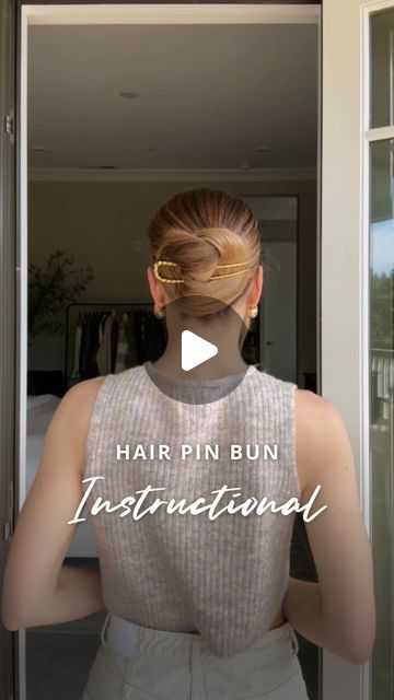 Greasy Hair Updo Work, How To Use A Chignon Pin, French Pin Bun, Updo With Hair Pins, French Hair Pin Tutorial, How To Use A French Hair Pin, Long Hair Bun Tutorial, French Bun Hairstyles, French Pin Hairstyles