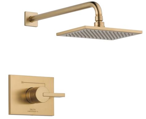 Delta Faucet Vero 14 Series Single-Function Shower Faucet Set, Rain Shower Head, Gold Shower Faucet, Shower Handle, Delta Shower Trim Kit, Champagne Bronze T14253-CZ-WE (Valve Not Included) Gold Shower Faucet, Delta Vero, Delta Shower, Gold Shower, Shower Faucet Sets, Delta Faucets, Champagne Bronze, Shower Kits, Shower Cleaner