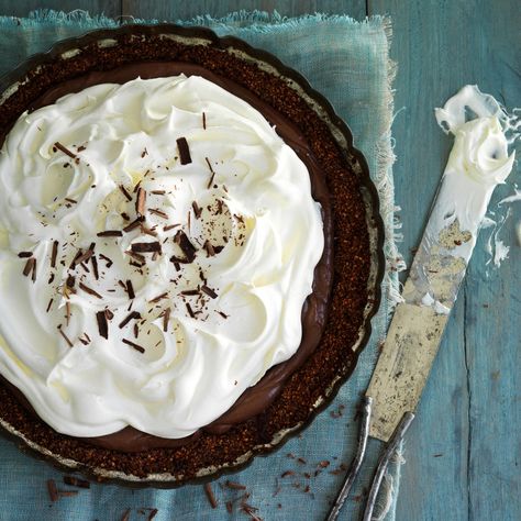 Chocolate Cream Pie Recipe | Epicurious Chocolate Cream Pie Recipe, Stabilized Whipped Cream, Making Whipped Cream, Chocolate Cream Pie, Cream Pie Recipes, Chocolate Pie, Banana Cream Pie, Chocolate Pies, Whipping Cream