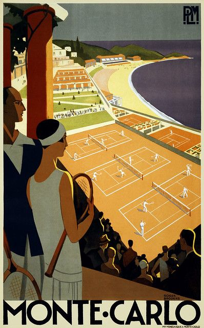 Monte-Carlo, travel poster for PLM, ca. 1930 | Monte-Carlo. … | Flickr Monaco Beach, Mystic Messenger Memes, Tennis Pictures, Tennis Art, Monte Carlo Monaco, Chicago Poster, Tourism Poster, Monaco Monte Carlo, Beach Tennis