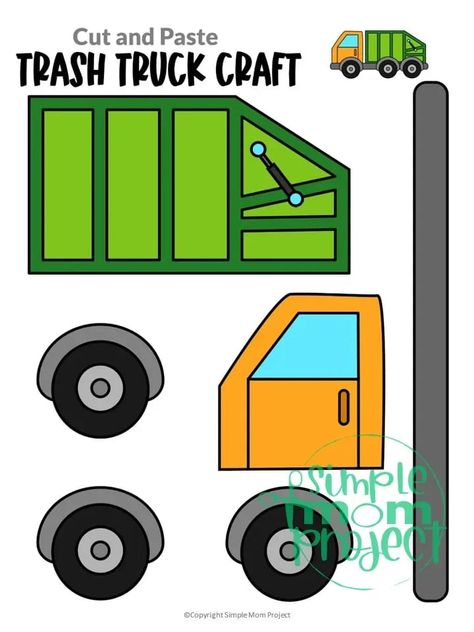 Ambulance Craft, Vehicle Craft, Tractor Crafts, Bus Crafts, Truck Crafts, Trash Truck, Transportation Crafts, Free Printable Crafts, Craft Templates