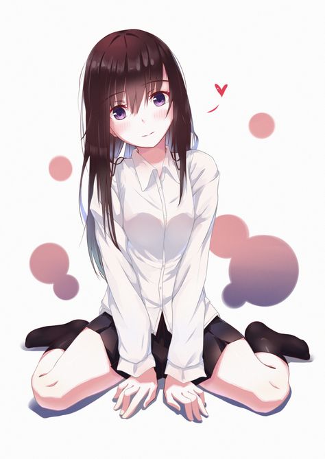 1girl absurdres black_hair black_legwear black_skirt blue_eyes dress_shirt… Sitting With Knees Up Pose, Sitting On Knees, Castiel Fanart, Pelo Cafe, On Knees, Waifu Material, Concept Art Character, Purple Eyes, Manga Pictures