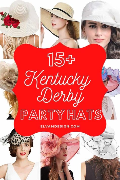 The Best Kentucky Derby Hats and Fascinators on a Budget - Elva M Design Studio Kentucky Derby Diy Hats, Diy Kentucky Derby Hat How To Make, Hats For Kentucky Derby Party, Diy Derby Hat Ideas How To Make, Ky Derby Hats, Make Your Own Derby Hat, How To Make A Kentucky Derby Hat, Diy Derby Hats For Women, Kentucky Derby Hats Diy Ideas Fun