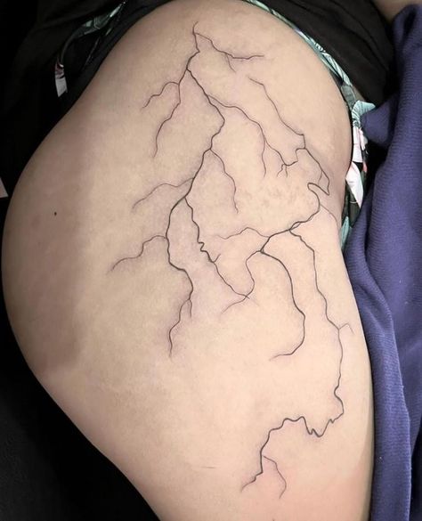 Lightning Hip Tattoos Women, Lightning Hip Tattoo, Lightning Tattoo Women Hip, High Hip Tattoo, High Thigh Tattoo, Knee Tattoos Women Words, Side Of Stomach Tattoo For Women, Side Tattoos Women Hip Thighs, Hip Tattoos Women Side Thighs