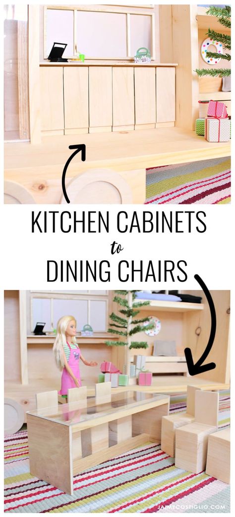 Diy Barbie Furniture Dollar Stores, Wood Barbie Furniture, Homemade Barbie House Furniture, Diy Wood Barbie Furniture, 1/6 Scale Barbie Furniture Diy, 1/6 Scale Dollhouse Diy, 1/6 Doll Furniture, Make Barbie Furniture, Diy Barbie Table