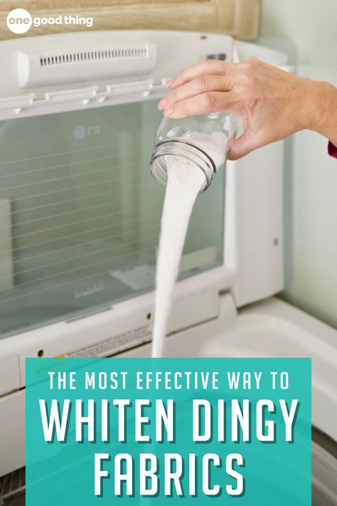 Whiten Whites, Laundry Whitening, How To Whiten Clothes, Dingy Whites, Brighten Whites, Homemade Cleaning Supplies, Laundry Solutions, Laundry Stains, Diy Cleaning Solution