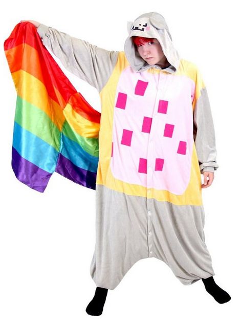 One-Piece Nyan Cat Pajamas Rainbow Costumes, Cat Onesie, Cat Rainbow, Silly Clothes, Pop Tart, Scene Outfits, Cat Pajamas, Nyan Cat, Rainbow Cat