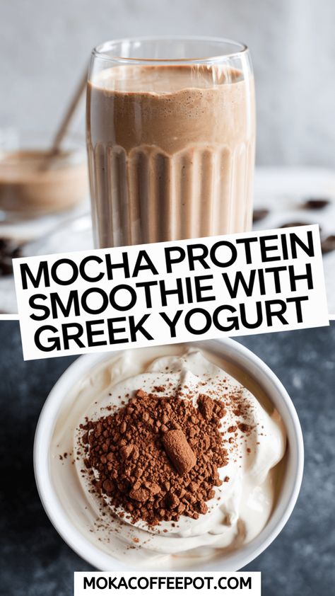 Looking for a delicious way to jumpstart your day? Meet the Mocha Protein Smoothie with Greek Yogurt. This isn’t just another smoothie; it’s your morning pick-me-up in a glass. We’re talking rich coffee flavor combined with the creamy goodness of Greek yogurt. It’s like a caffeinated dessert masquerading as breakfast, and honestly, who doesn’t want... Mocha Protein Smoothie, Greek Yogurt Protein Shake, Chocolate Protein Powder Recipes Smoothie, Morning Protein Smoothie, Mocha Smoothie Recipes, Smoothie With Greek Yogurt, Yogurt Protein Shake, Greek Yogurt Smoothie Recipes, Smoothie Recipes Protein