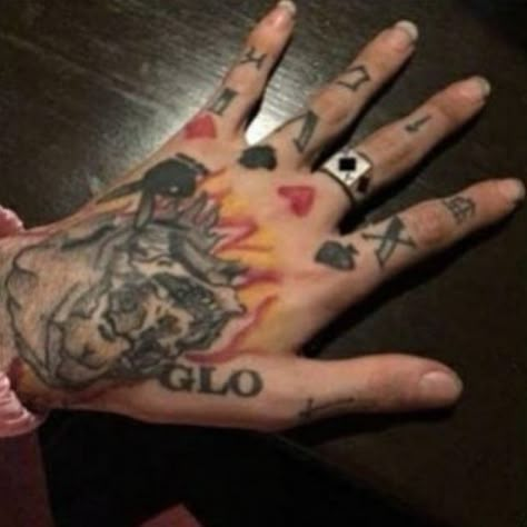 Hand Tatto, Rose Hand Tattoo, Lil Peep Hellboy, Knuckle Tattoos, Hand Tats, Little Bo Peep, Tattoo Portfolio, Bo Peep, Art Style Inspiration