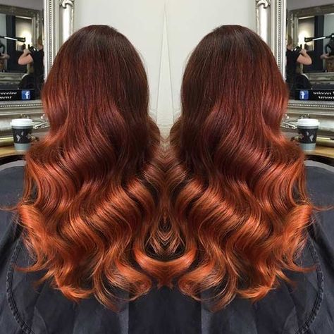 Copper Balayage Hair, Dark Copper Balayage, Balayage Hair Copper, Auburn Balayage, Copper Balayage, Blond Ombre, New Hair Trends, Ombre Hair Blonde, Hair Dark