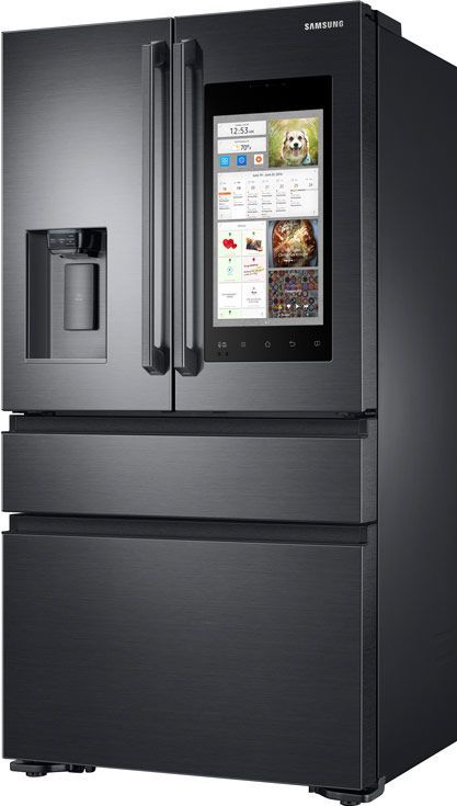 https://www.pinterest.com/pin/462604192964569725/ Smart Fridge, Smart Refrigerator, Family Hub, Samsung Electronics, Desain Pantry, Black Kitchen Island, Best Refrigerator, Kabinet Dapur, Dream Kitchens Design