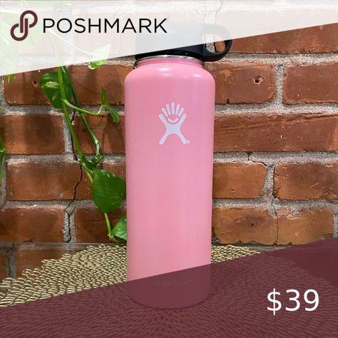 40oz Hydro Flask Wide Mouth Straw Lid Light Pink Hydro Flask With Straw, Pink Hydro Flask, Stylish Water Bottles, Stainless Bottle, Hydro Flask, Teal And Pink, Wide Mouth, Flask, Pink Purple