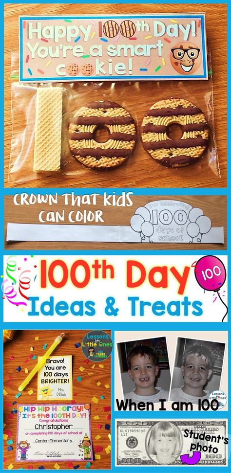 100th Day of School activities, ideas, & treats for having the best 100 days in school celebration 100th Day School Activities, Celebrate 100 Days Of School Ideas, 110 Days Of School Ideas, 100 Day Party Ideas, 100th Day Collection Ideas, 100 Days Brighter Activities, 100th Day Art Projects, 100 Days Of School Celebration Ideas, 100 Days Of School Items To Bring