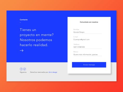 Contact form design, web user interface by Diego Morrongiello on Dribbble Contact Us Form Design, Website Contact Form Design, Landing Page Form Design, Contact Section Web Design, Contact Form Web Design, Form Ui Design Website, Form Design Ui, Website Form Design, Form Design Layout