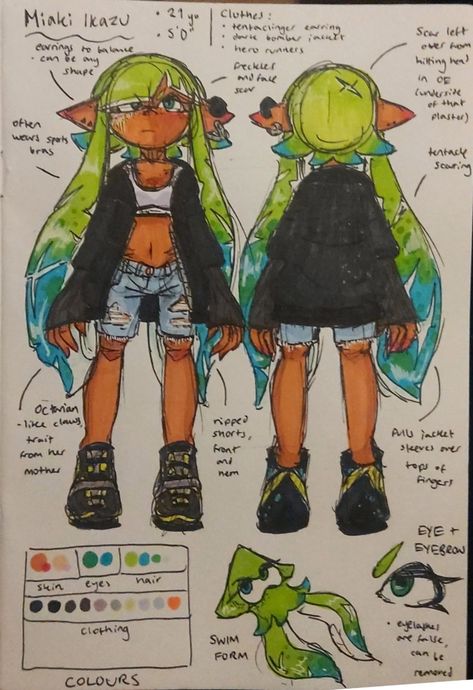 How To Draw In Splatoon Style, Splatoon Hair Styles, Splatoon Tentacle Tutorial, Inkling Body Reference, How To Draw Inklings, Splatoon Inkling Hairstyles, Splatoon Hair Ideas, Splatoon Oc Character Design References, Splatoon Hairstyles