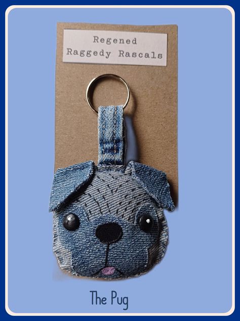 Keychain Pattern, Cocker Spaniel Dog, Dog Keychain, Cute Chihuahua, Cat Mouse, Labrador Dog, Denim Diy, Cute Pugs, Recycled Denim