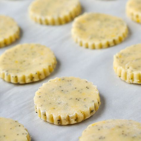 Lemon Poppy Seed Shortbread Cookies Lemon Poppyseed Cookies, Poppyseed Cookies, Shortbread Cookies Recipe, Shortbread Cookies Christmas, Lemon Poppyseed Bread, Biscuit Sandwich, Lemon Poppy Seed, Shortbread Cookie Recipe, Lemon Poppy