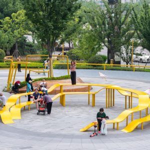 The Circles « Landscape Architecture Platform | Landezine Playgrounds Architecture, Plaza Design, Tower Apartment, Urban Playground, Urban Housing, Playground Design, Landscape Architecture Design, Urban Furniture, Inclusive Design